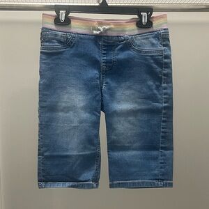 Vigoss Blue Jean Shorts with Multicolor Waistband